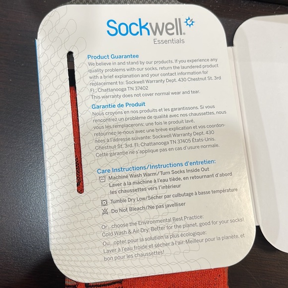 Sockwell Essentials men’s Cubist merino socks in poppy size L/XL - Picture 6 of 8